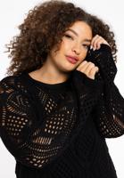 Yoek Top crochet LOUNGE | Zwart | Maat 54/56