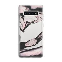 Roze stroom: Samsung Galaxy S10 4G Transparant Hoesje