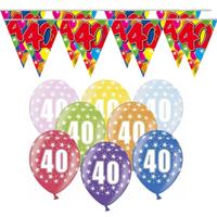 Folat Versiering pakket - 40 jaar - vlaggetjes en ballonnen - feestartikelen pakket 40e verjaardag Folat Versiering pakket - 40 jaar - vlaggetjes en ballonnen - feestartikelen pakket 40e verjaardag