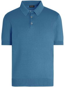 Zegna polo en maille fine - Bleu