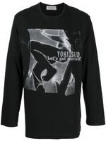 Yohji Yamamoto t-shirt à imprimé graphique - Noir