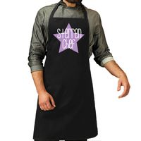 Cadeau schort voor heren - sterren chef - paars - keukenschort - barbecue - keukenprins