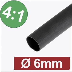 Quadrios 24CA297 Krimpkous met lijm Zwart 6 mm 1.50 mm Krimpverhouding:4:1 per meter