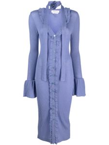 Blumarine robe en laine à volants - Violet