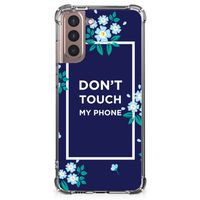 Samsung Galaxy S21 Plus Anti Shock Case Flowers Blue DTMP - thumbnail