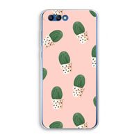 Cactusprint roze: Honor 10 Transparant Hoesje