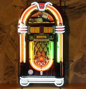Jukebox OMT Wurlitzer Neon Verlichting 86 x 51 cm