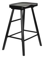 ZILT Barstoel 'Marky' Eikenhout, kleur Zwart (zithoogte 64cm)