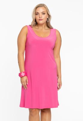 Yoek Jurk mouwloos wijd | Roze | Maat 58/60