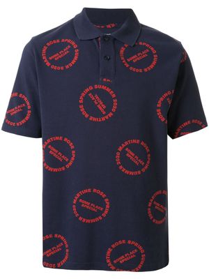 Martine Rose polo à logo imprimé Baba - Bleu
