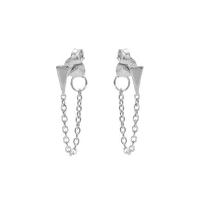 Karma Oorbellen Chain Mini Cone Zilver