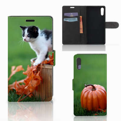 Sony Xperia XZ | Sony Xperia XZs | Telefoonhoesje | Met pasjeshouder | Kitten
