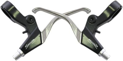 Saccon Remgreepset v-brake - 3 vingers - zwart / zilver