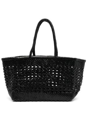 DRAGON DIFFUSION sac cabas Cannage en cuir - Noir