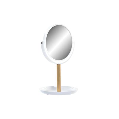 Spiegel DKD Home Decor Wit Natuurlijk Bamboe Aluminium polyestyreen 17 x 17 x 31 cm