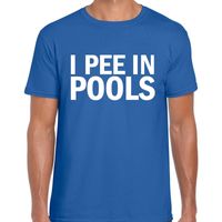 I pee in pools fun tekst t-shirt blauw voor heren