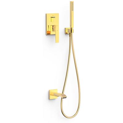 Regendouche set Tres Slim | Inbouw | Mengkraan | 2-weg | Vierkant | 24k Goud glans
