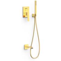 Regendouche set Tres Slim | Inbouw | Mengkraan | 2-weg | Vierkant | 24k Goud glans