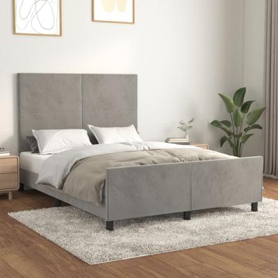 Bedframe zonder matras 140x200 cm fluweel lichtgrijs