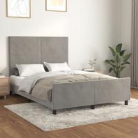 Bedframe zonder matras 140x200 cm fluweel lichtgrijs
