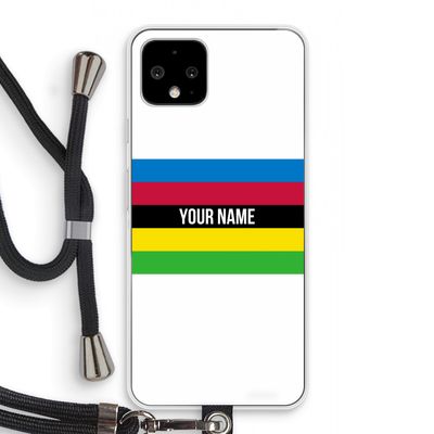 WK Wielrennen: Pixel 4 Transparant Hoesje met koord