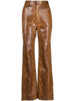 Nanushka pantalon à imprimé peau de serpent - Marron