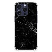 iPhone 16 Pro Anti-Shock Hoesje Marmer Zwart - Origineel Cadeau Vader