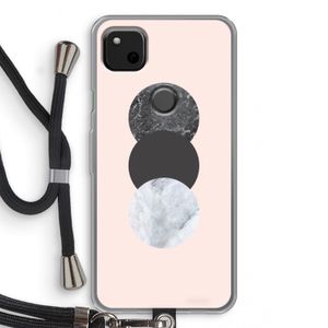Marmeren cirkels: Pixel 4a Transparant Hoesje met koord