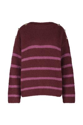 Suzette stripe pullover - bordeaux/orchid - 13229