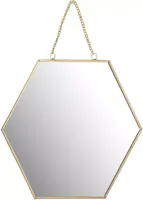 Spiegel glas honingraat 20x18x1cm goud