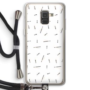 Hipster stripes: Samsung Galaxy A8 (2018) Transparant Hoesje met koord