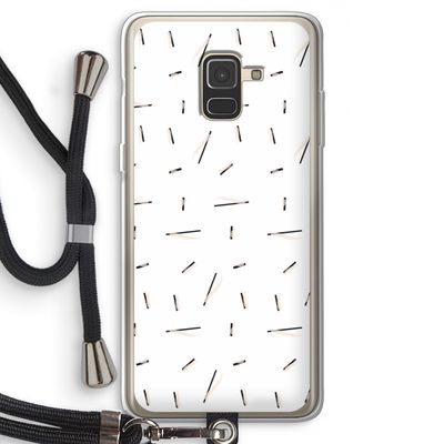 Hipster stripes: Samsung Galaxy A8 (2018) Transparant Hoesje met koord