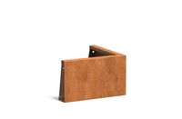 Keerwand cortenstaal buitenhoek 50x50x30cm.