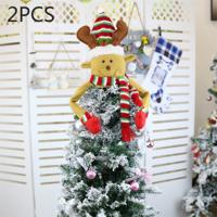 2 stuks CX20208 elk patroon kerstboom hanger decoratie maat: L