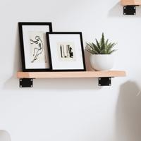 Wandschap 40x10x2 cm onbehandeld massief eikenhout Wandschap 40x10x2 cm onbehandeld massief eikenhout