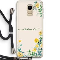 Gele bloemen: Samsung Galaxy J6 (2018) Transparant Hoesje met koord