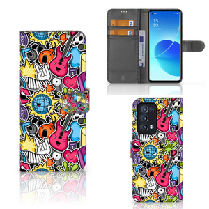 OPPO Reno 6 Pro Plus 5G Wallet Case met Pasjes Punk Rock