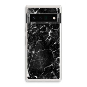 Zwart Marmer 2: Google Pixel 6 Pro Transparant Hoesje