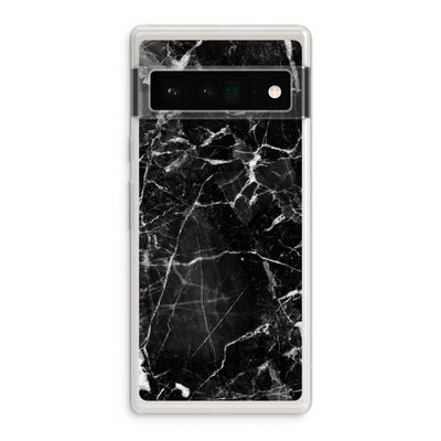 Zwart Marmer 2: Google Pixel 6 Pro Transparant Hoesje