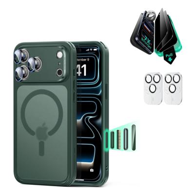iPhone 17 Pro Bundle Classic Hybrid Magnetic Case (Camera Control) and Armorite Privacy Screen Protector - Frosted Green iPhone 17 Pro Bundle Classic Hybrid Magnetic Case (Camera Control) and Armorite Privacy Screen Protector - Frosted Green