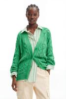 Oversized opengewerkt vest - GREEN - M
