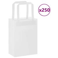 VidaXL Papieren zakken 250 st met hengsels 15x8x21 cm wit