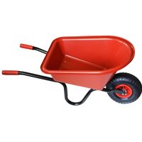 Kunststof/metalen speelgoed kruiwagen rood 60 cm voor kinderen - thumbnail