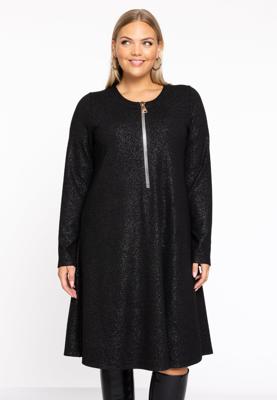 Yoek Jurk met rits | Zwart | Maat 58/60