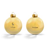 Kerstbal met naam - Goud 2 stuks