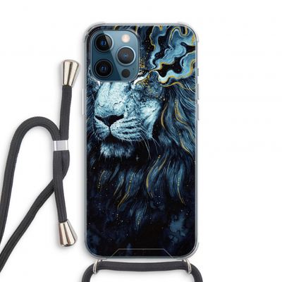 Darkness Lion: iPhone 12 Pro Transparant Hoesje met koord