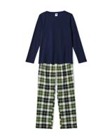 HEMA Damespyjama flanel ruiten donkerblauw (donkerblauw)