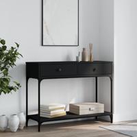 Wandtafel 100x34,5x75 cm bewerkt hout zwart - thumbnail