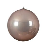 Decoris Kerstbal - lichtroze - groot - 25 cm - kunststof - glans