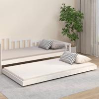 Bedframe zonder matras massief grenenhout wit 140x200 cm